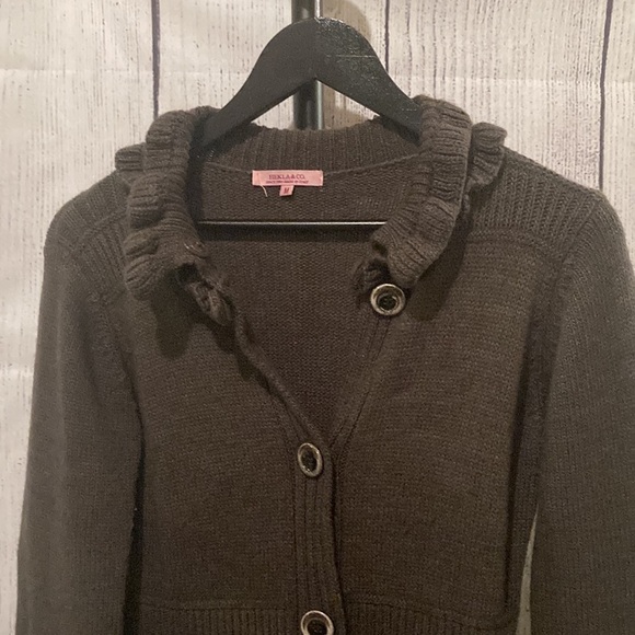 Hekla & Co Brown Cardigan Sweater Medium - Picture 2 of 9